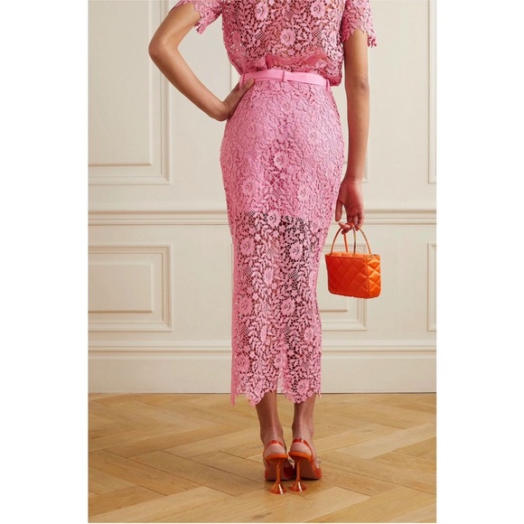 Self Portrait nwt Elegant Pink Lace Skirt - Picture 9 of 16
